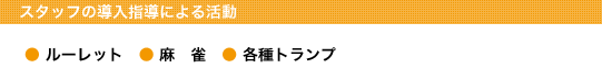 スタッフの導入指導による活動